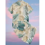 Generic Men's Lycra Printed Half Sleeve Shirt and Shorts Set (Aqua Green) - Image 3