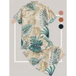 Generic Men's Lycra Printed Half Sleeve Shirt and Shorts Set (Aqua Green) - Image 4