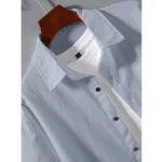 Generic Men's Popcon Solid Half Sleeve Shirt and Shorts Set (Light Blue) - Image 3