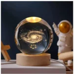 Generic Wood 3D Galaxy Crystal Ball Night Lamp LED Wooden for Galaxy Warm White (Transparent)