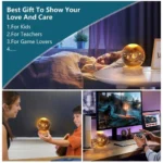 Generic Wood 3D Galaxy Crystal Ball Night Lamp Colorful LED Wooden for Solar System (Transparent) - Image 2