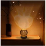 Generic Wood 3D Galaxy Crystal Ball Night Lamp Colorful LED Wooden for Solar System (Transparent) - Image 3