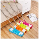 Generic Aluminium rod and Microfiber duster Microfiber Wet and Dry Cleaning Flat Mop with Telescopic Long Handle (Multicolor)