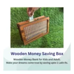 Generic Wood Piggy Bank Wooden Coin Box with Carved Design for Kids (Brown) - Image 2