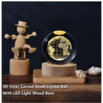 Generic Wood 3D Galaxy Crystal Ball Night Lamp Colorful LED Wooden for Earth (Transparent) - Image 3