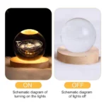 Generic Wood 3D Galaxy Crystal Ball Night Lamp Colorful LED Wooden Dolphin with Moon (Transparent) - Image 2