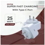 Generic VOXEL 25 Watt ' C ' Port PD Charger AB Plastic (White) - Image 3