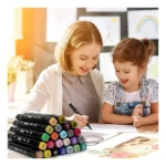 Generic Plastic 24Pcs Colors Art Markers Sketch Pen Dual Tip Artist Art Marker (Multicolor ) - Image 2