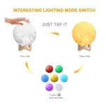Generic Plastic 3D Moon Night Lamp (Multicolor ) - Image 2