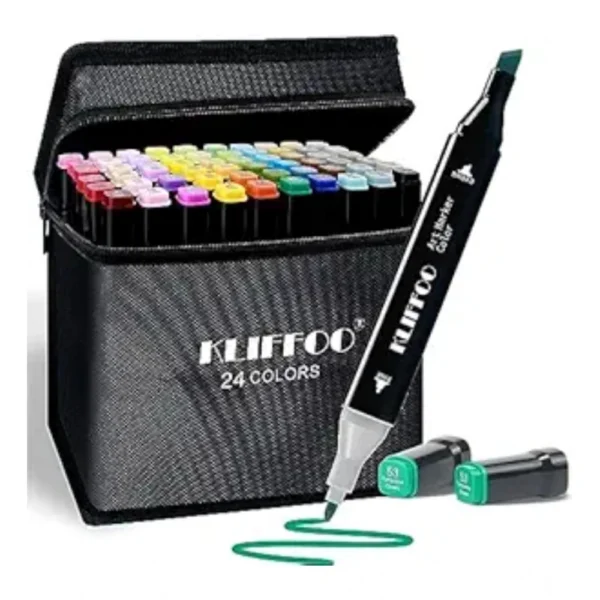 Multicolor 24 Pcs Dual Tip Art Markers Set