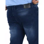 Generic Men's Cotton Blended Solid Plus Size Jeans (Dark Blue) - Image 3