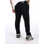Generic Men's Cotton Blended Solid Plus Size Jeans (Black) - Image 4