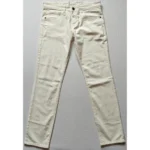 Generic Men's Cotton Blended Solid Classic Fit Jeans (Beige)