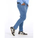Generic Men's Cotton Blended Solid Plus Size Jeans (Blue) - Image 4