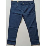 Generic Men's Cotton Blended Solid Plus Size Jeans (Dark Blue)