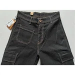 Women's Black Cargo Pants - Angle 3