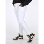 Generic Men's Cotton Blended Solid Plus Size Jeans (White) - Image 3