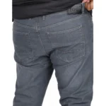 Generic Men's Cotton Blended Solid Plus Size Jeans (Grey) - Image 4