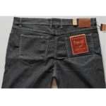 Generic Men's Cotton Blended Solid Plus Size Jeans (Dark Grey) - Image 3