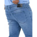 Generic Men's Cotton Blended Solid Plus Size Jeans (Blue) - Image 3