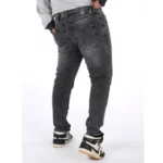 Generic Men's Cotton Blended Solid Plus Size Jeans (Grey) - Image 4