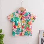 Generic Kid's Lycra Printed Casual wear Shirt And Shorts Set (Multicolor) - Image 3