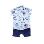 Generic Kid's Lycra Printed Casual wear Shirt And Shorts Set (Multicolor)