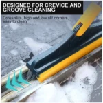 Generic Plastic 2 in 1 Bathroom Cleaning Brush with Wiper (Yellow) - Image 2