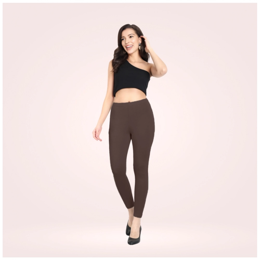 Women's Brown Ankle Leggings