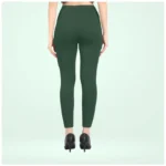 Bottle Green Ankle Leggings - Angle 4