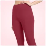 Women's Maroon Ankle Leggings - Angle 5