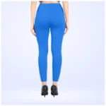 Women's Blue Ankle Leggings - Angle 4