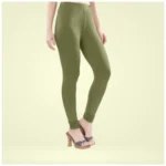 Olive Green Churidar Leggings - Angle 5