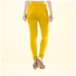 Women's Yellow Churidar Leggings - Angle 4