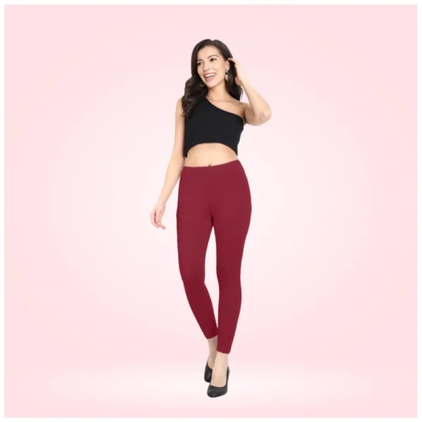 Women's Maroon Ankle Leggings