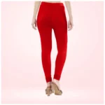 Red Cotton Churidar Leggings - Angle 4