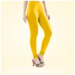 Women's Yellow Churidar Leggings - Angle 5
