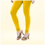 Women's Yellow Churidar Leggings - Angle 3