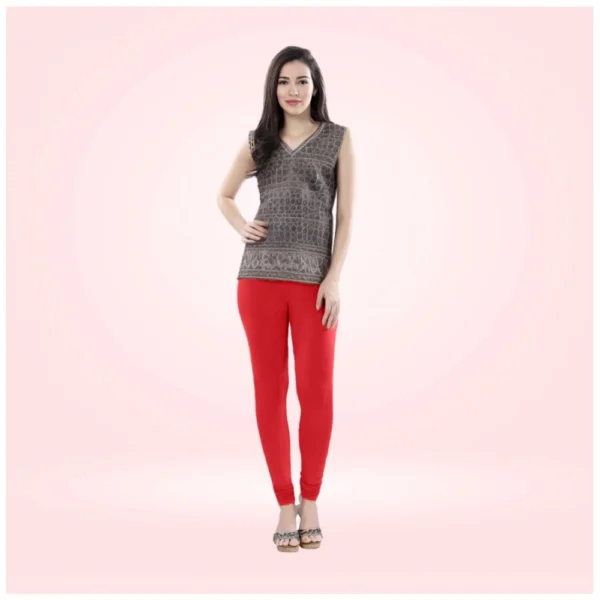 Red Cotton Churidar Leggings