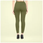 Olive Green Ankle Leggings - Angle 3