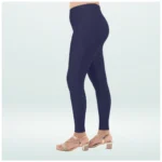 Womens Navy Blue Leggings - Angle 4