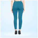 Women's Blue Ankle Leggings - Angle 4