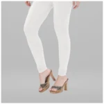 White Cotton Churidar Leggings - Angle 3
