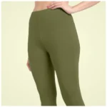 Olive Green Ankle Leggings - Angle 2