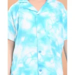 Generic Boy's Twill Cotton Printed Short Sleeve Shirt And Shorts Set (Sky Blue) - Image 3