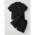 Boys Black Shirt Shorts Set