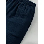 Generic Boy's Popcorn Solid Short Sleeve Shirt And Shorts Set (Navy) - Image 3