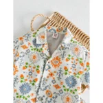 Generic Boy's Twill Cotton Printed Short Sleeve Shirt And Shorts Set (Multicolor) - Image 3