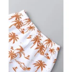 Generic Boy's Twill Cotton Printed Short Sleeve Shirt And Shorts Set (Brown) - Image 4