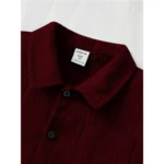 Generic Boy's Popcorn Solid Short Sleeve Shirt And Shorts Set (Maroon) - Image 4